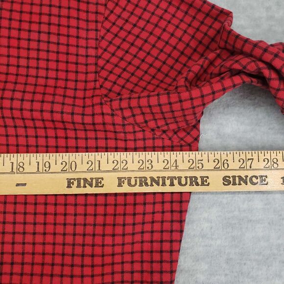 Vintage Ralph Lauren Shirt Mens Large Red Check Oxford Knit Pony Windowpane - Picture 4 of 5